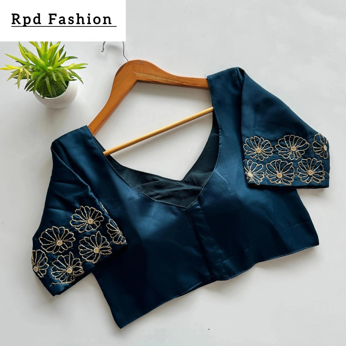 golden handwork blouse for festivals - rpd fashion