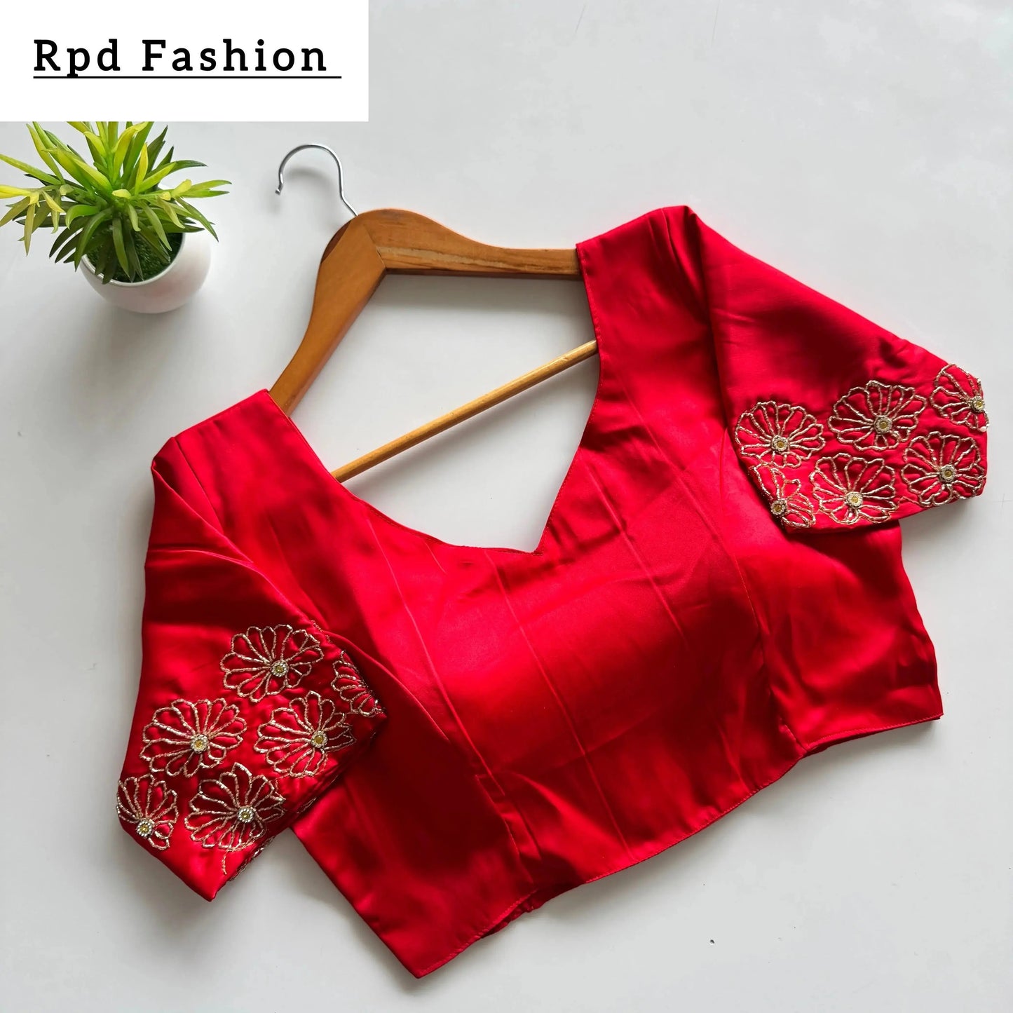 golden handwork blouse for festivals - rpd fashion