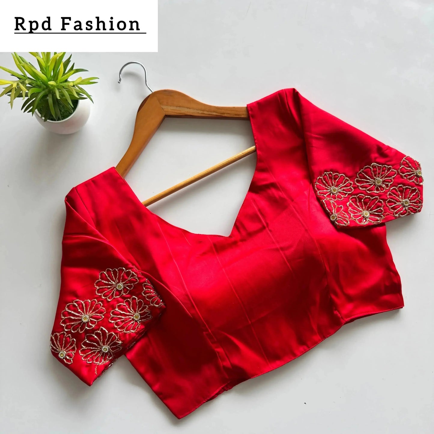 golden handwork blouse for festivals - rpd fashion