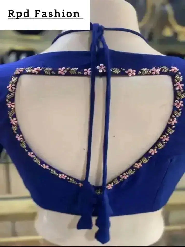 golden handwork blouse with colorful thread and sequences - rpd fashion