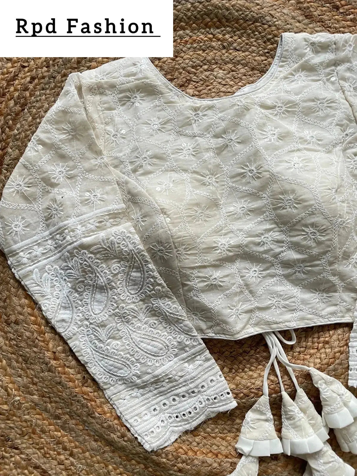 Hakoba Pompom Blouse in Off-White - RPD Fashion