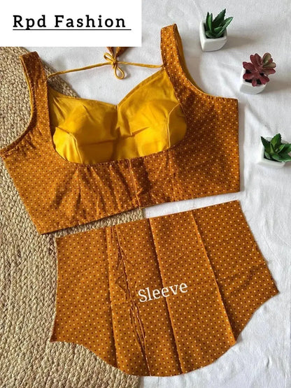 Handblock Cotton Ajrakh Blouse - Polka Dot Design - RPD Fashion