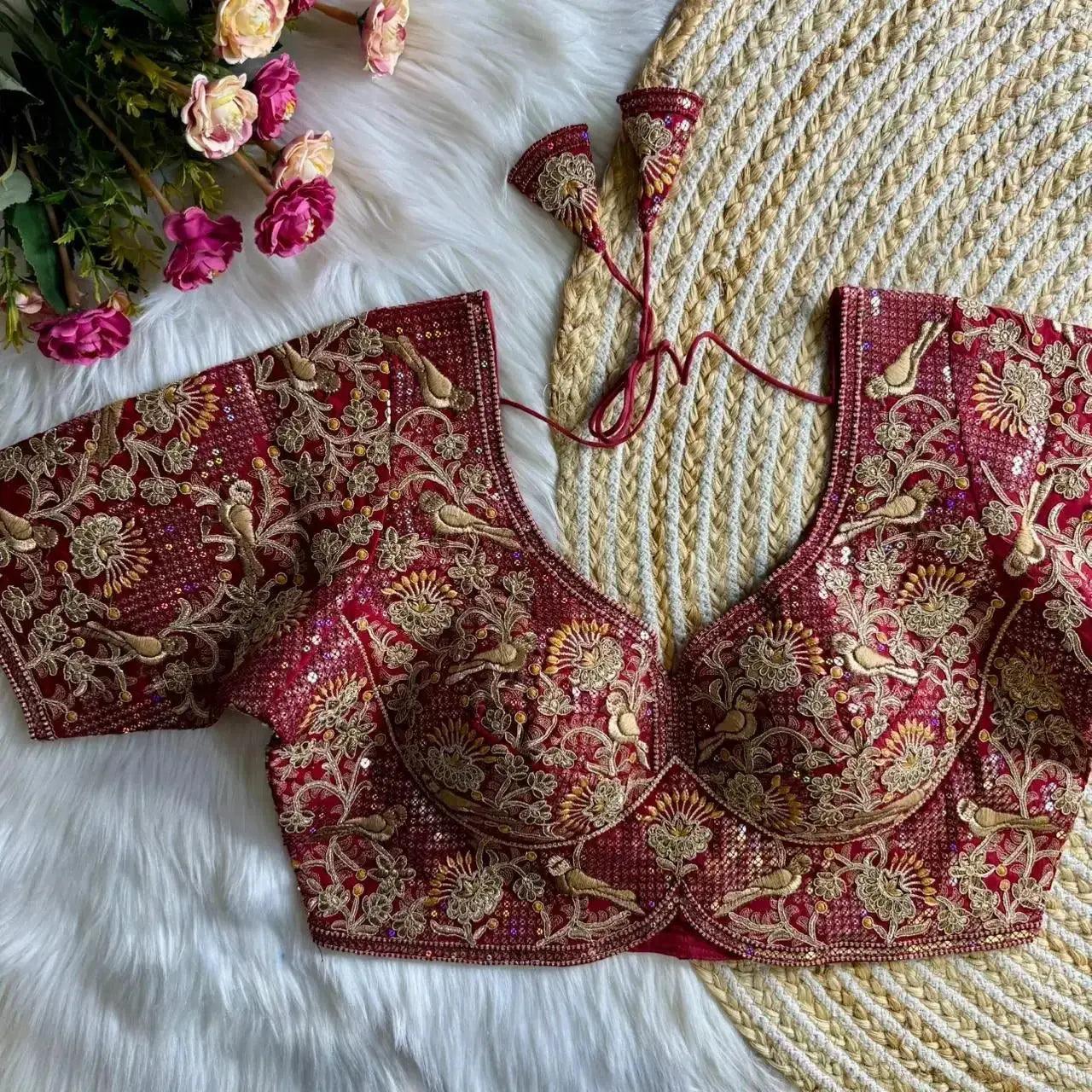 heavy embroidered bridal blouse for bride – banarasi silk pink wedding blouse - rpd fashion
