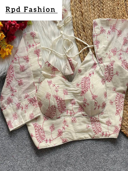 Khadi Cotton Halter Neck Blouse for Bridal Wear - RPD Fashion