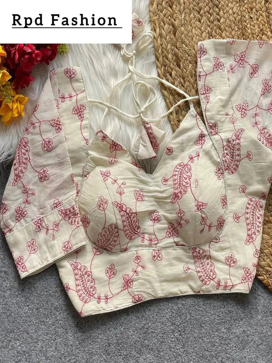 Khadi Cotton Halter Neck Blouse for Bridal Wear - RPD Fashion