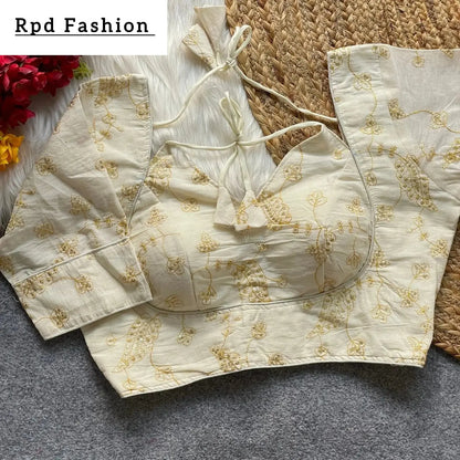 Khadi Cotton Halter Neck Blouse for Bridal Wear - RPD Fashion