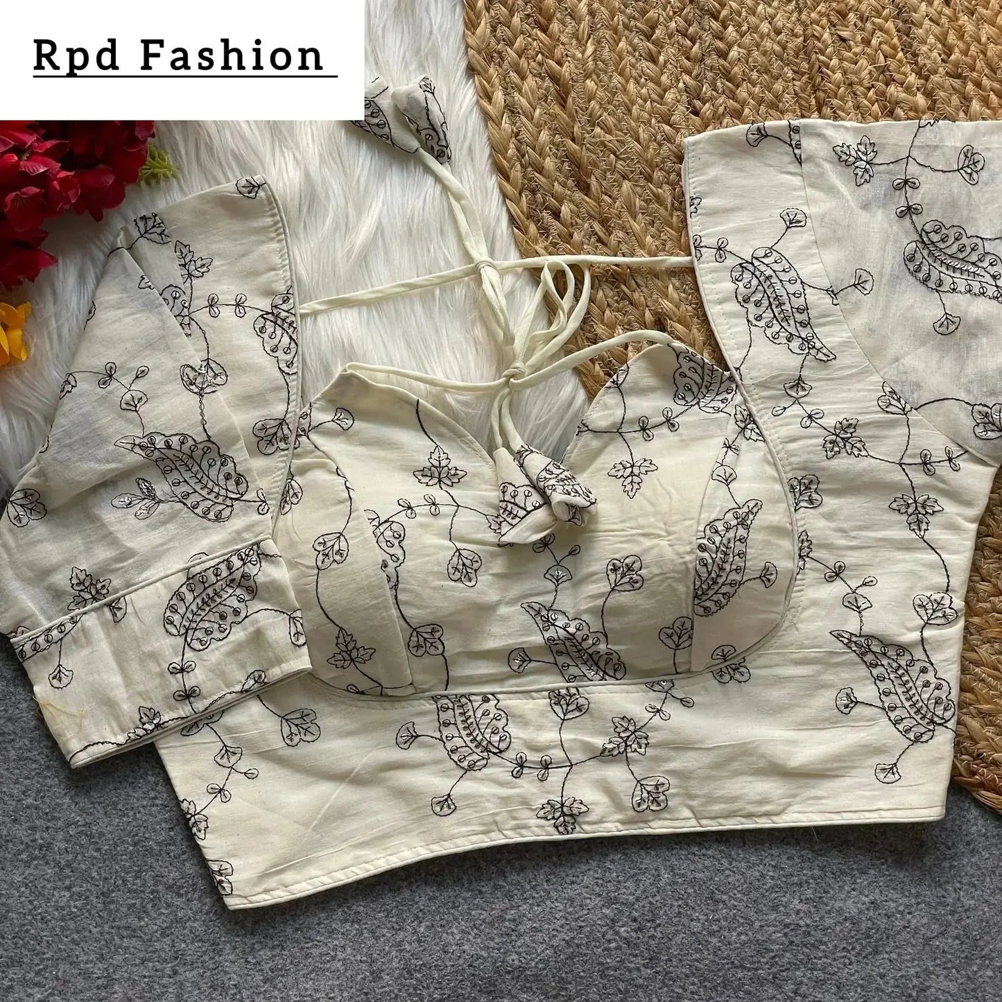khadi cotton halter neck blouse for bridal wear - rpd fashion
