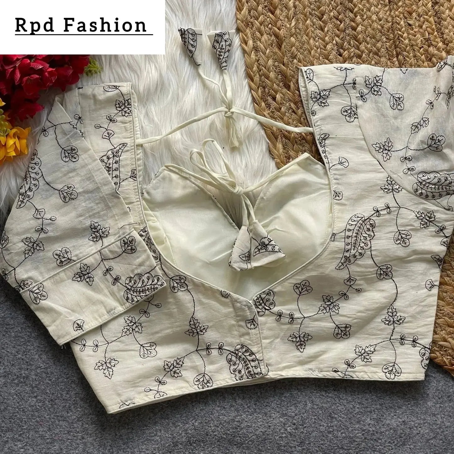 khadi cotton halter neck blouse for bridal wear - rpd fashion