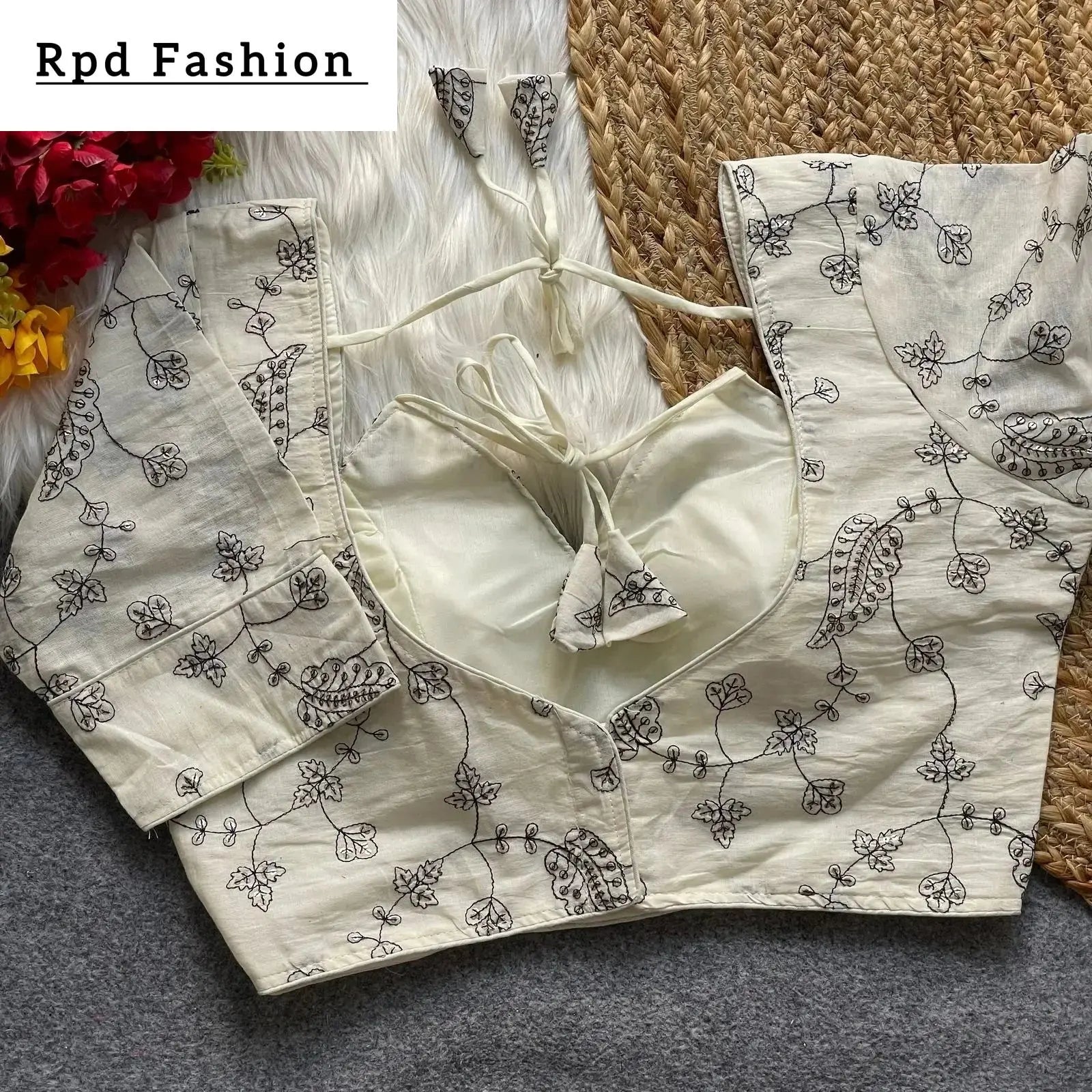 Khadi Cotton Halter Neck Blouse for Bridal Wear - RPD Fashion