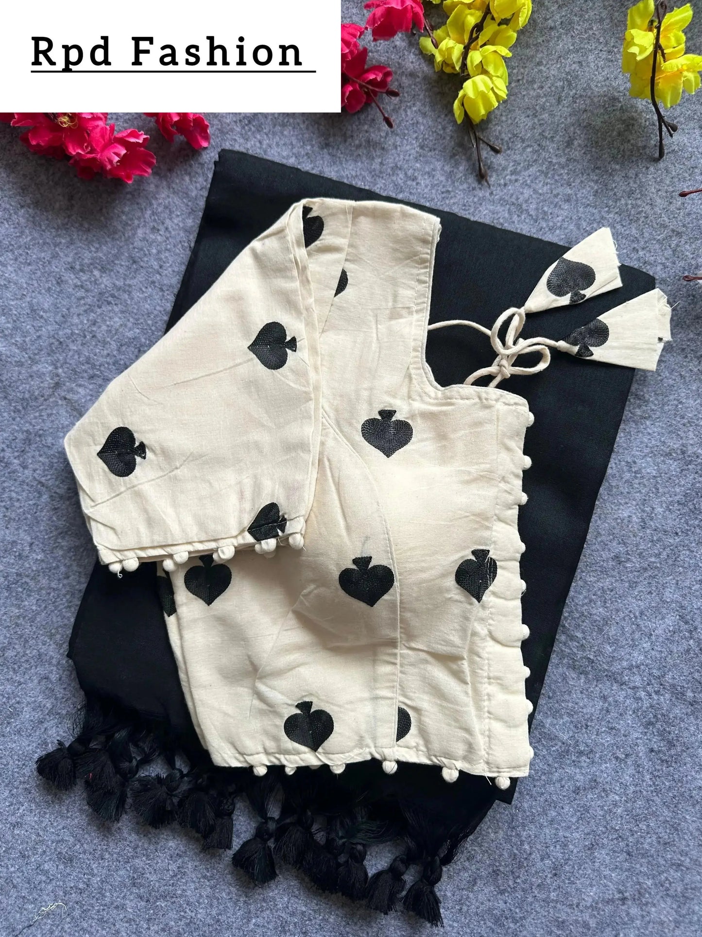 khadi cotton saree and beauiful havy khadi cotton blouse - rpd fashion