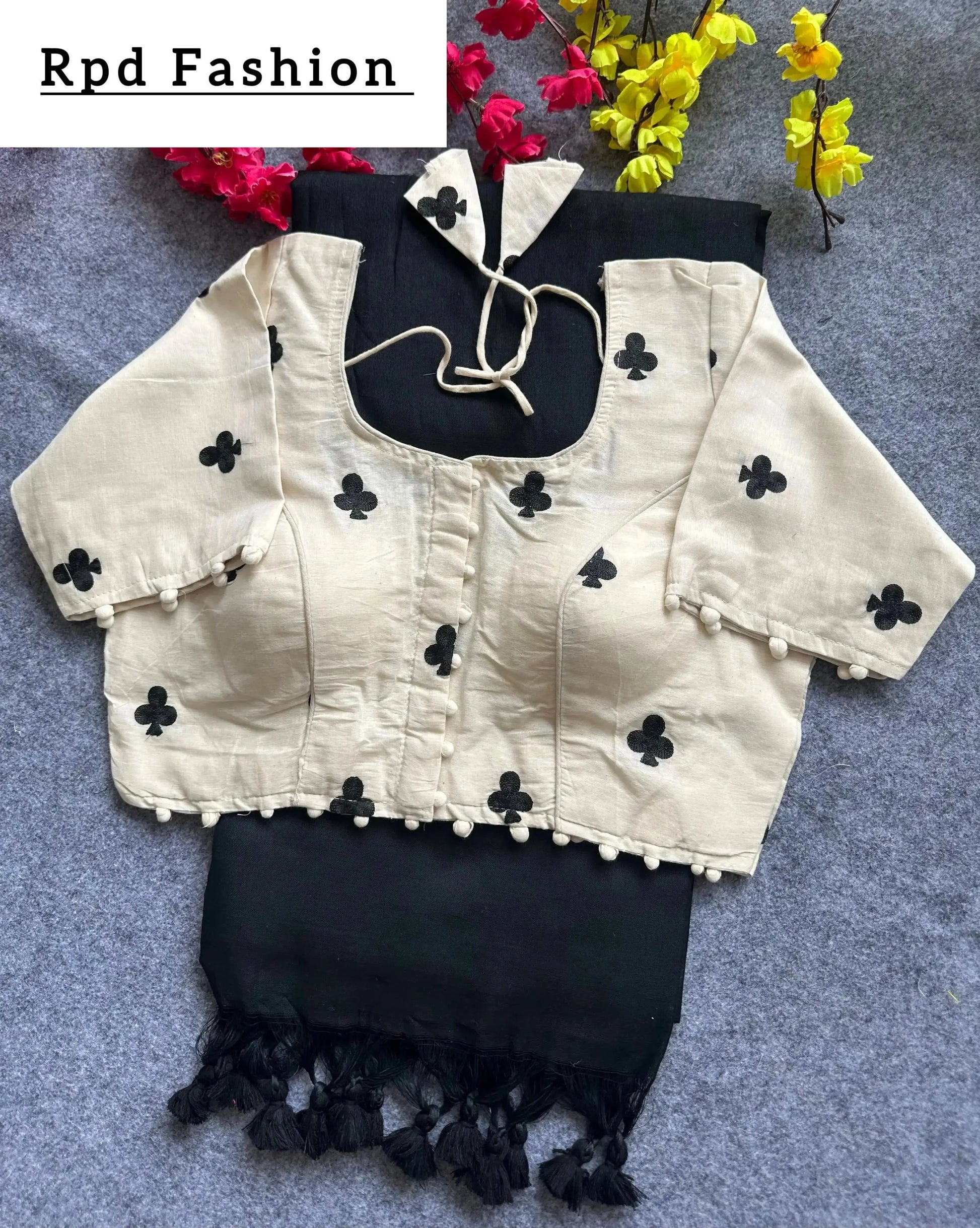 Khadi Cotton Saree and Beauiful Havy Khadi Cotton Blouse - RPD Fashion