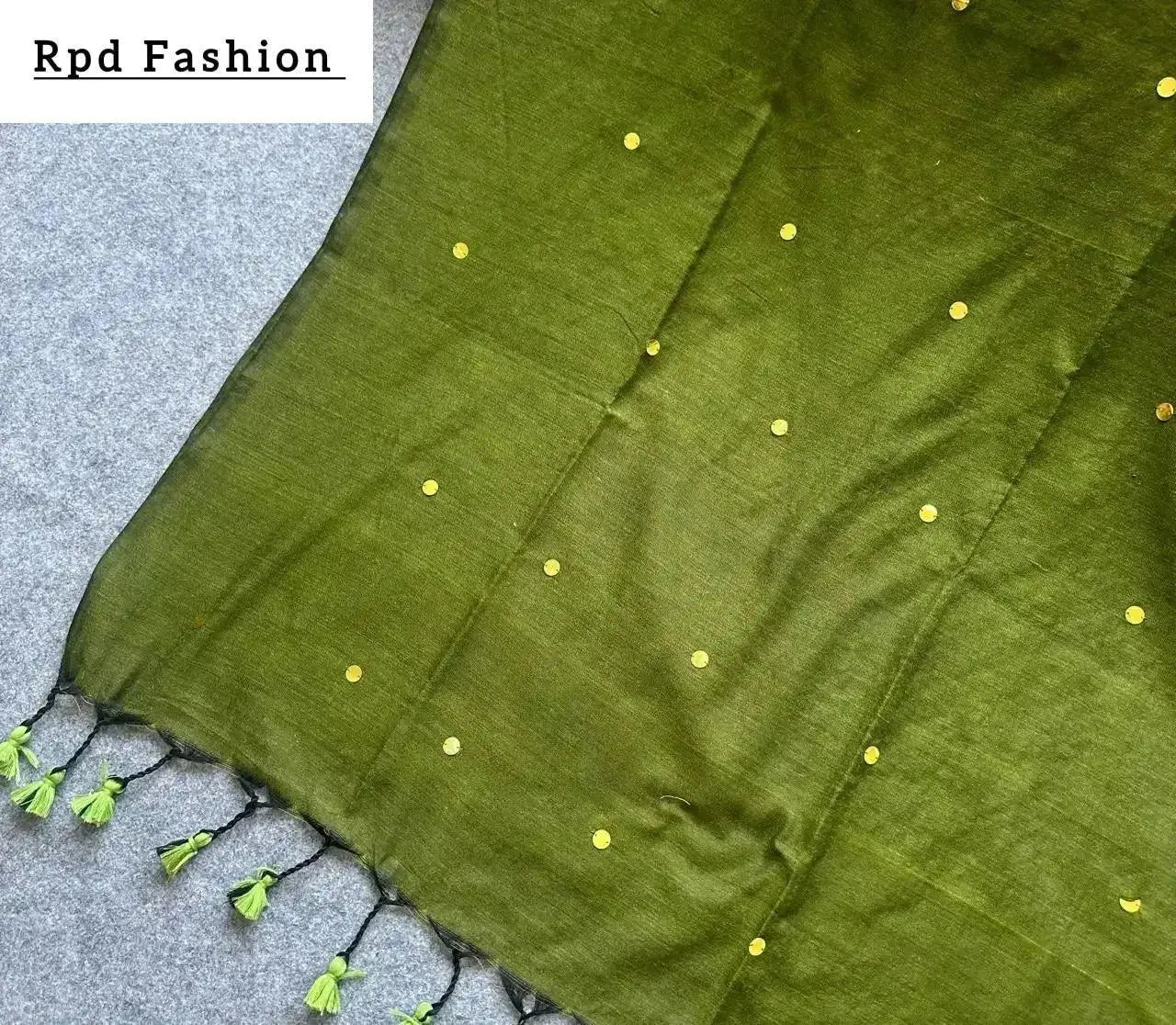 khadi cotton saree with hand stich gini and beautiful havy khadi cotton blouse - rpd fashion