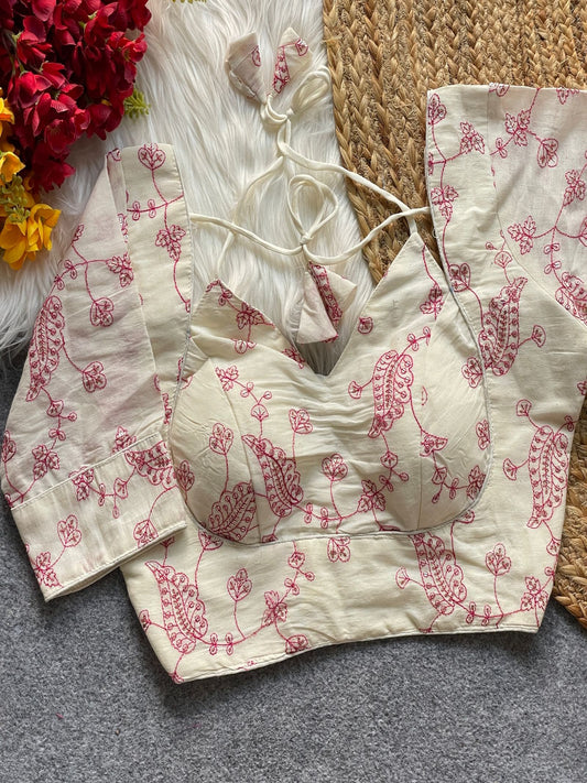 Khadi cotton halter neck blouse