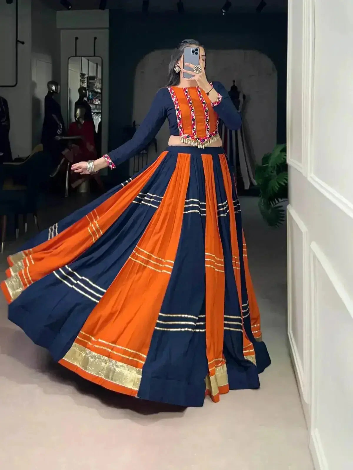 most trending navratri lehenga choli heavy flair - rpd fashion