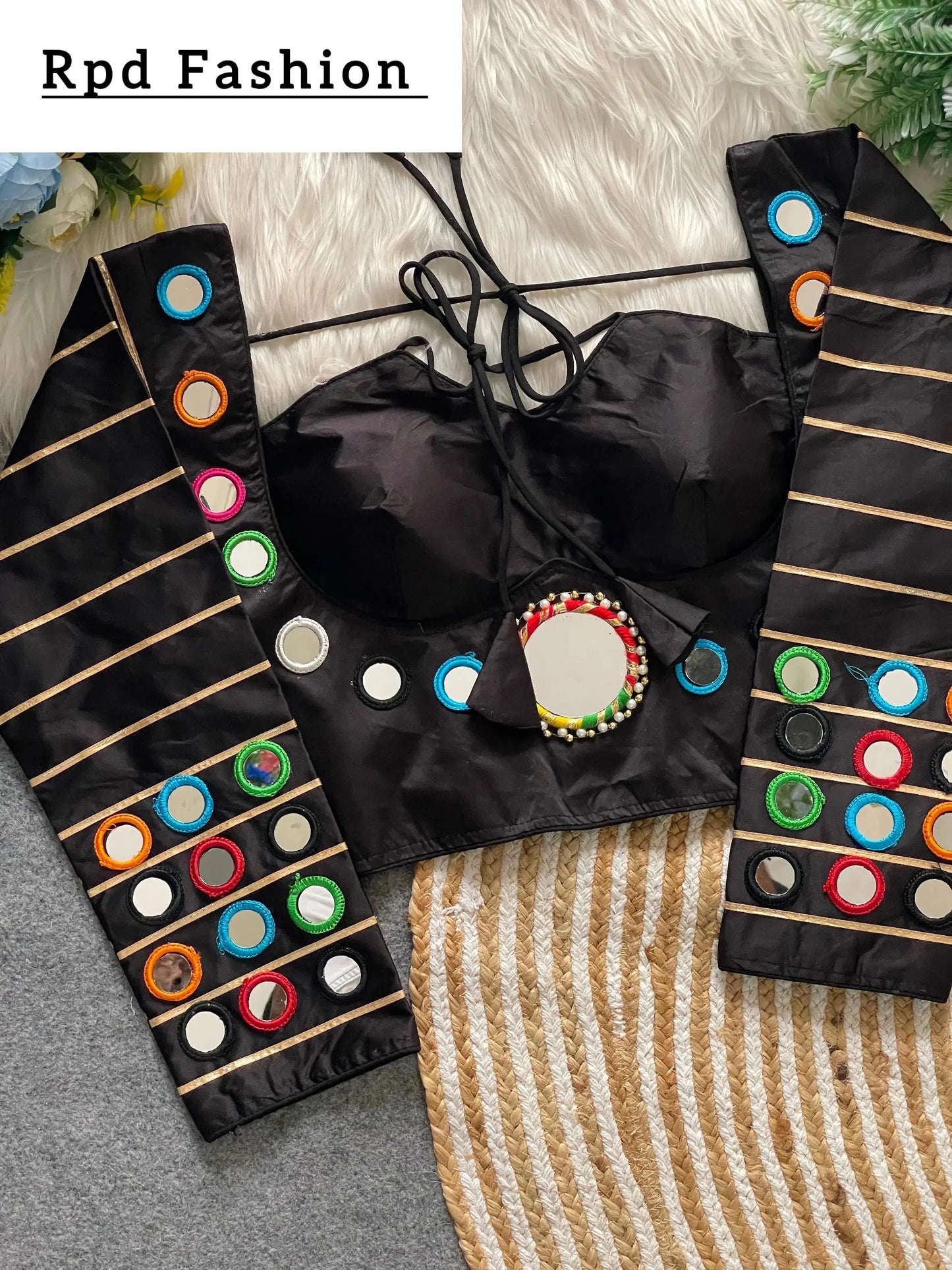 navratri concept blouse in satin silk - ethnic wear - rpd fashion