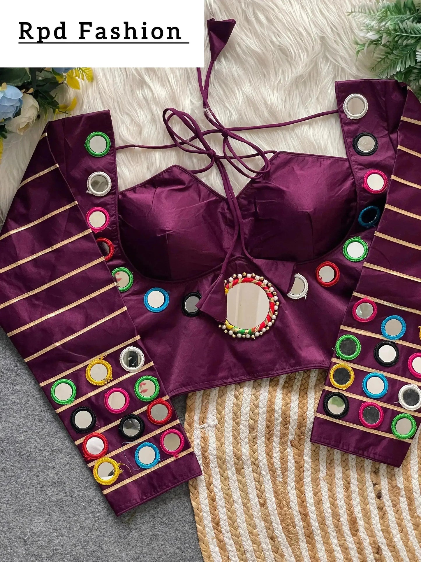 navratri concept blouse in satin silk - ethnic wear - rpd fashion