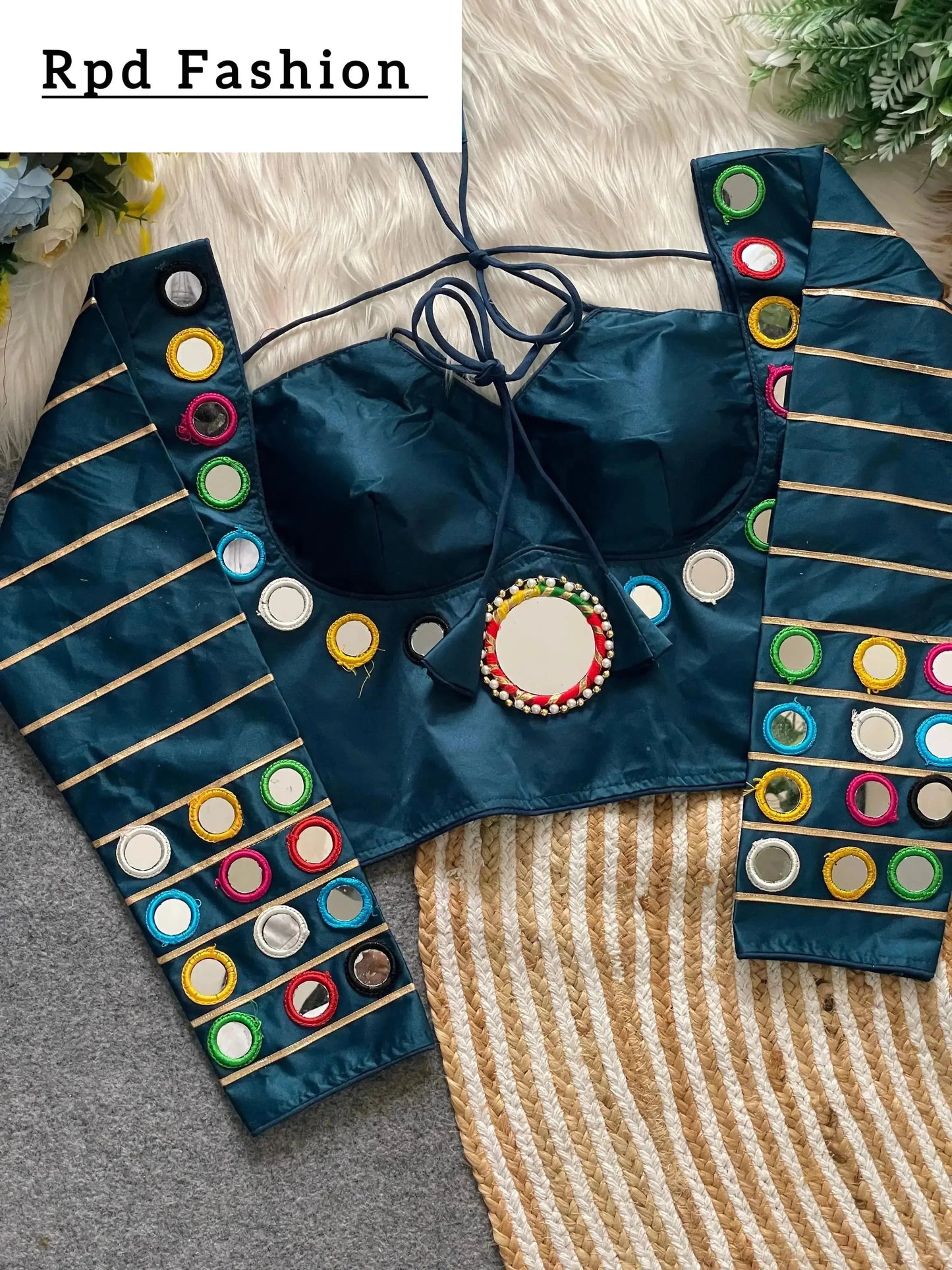 navratri concept blouse in satin silk - ethnic wear - rpd fashion