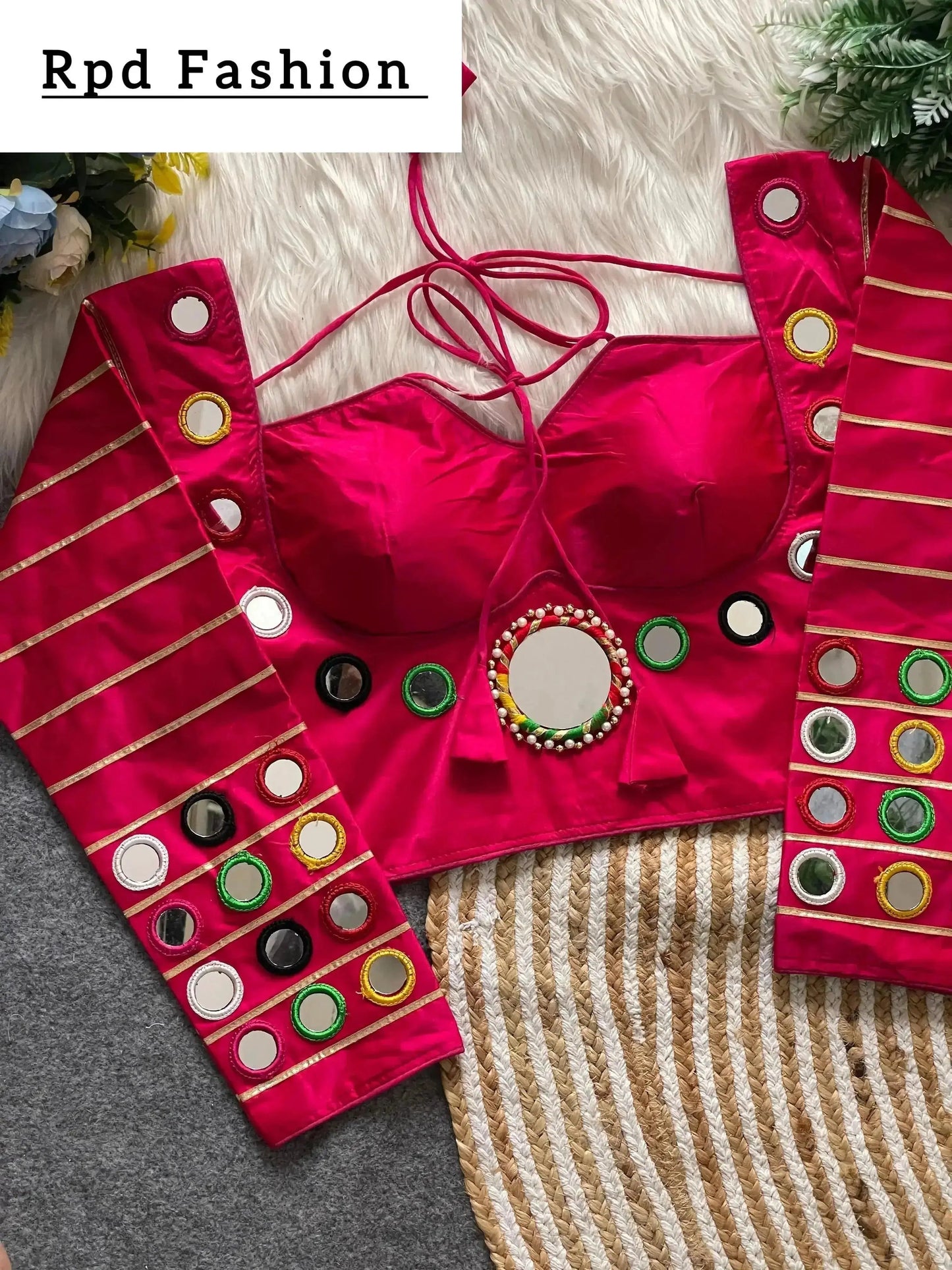 navratri concept blouse in satin silk - ethnic wear - rpd fashion