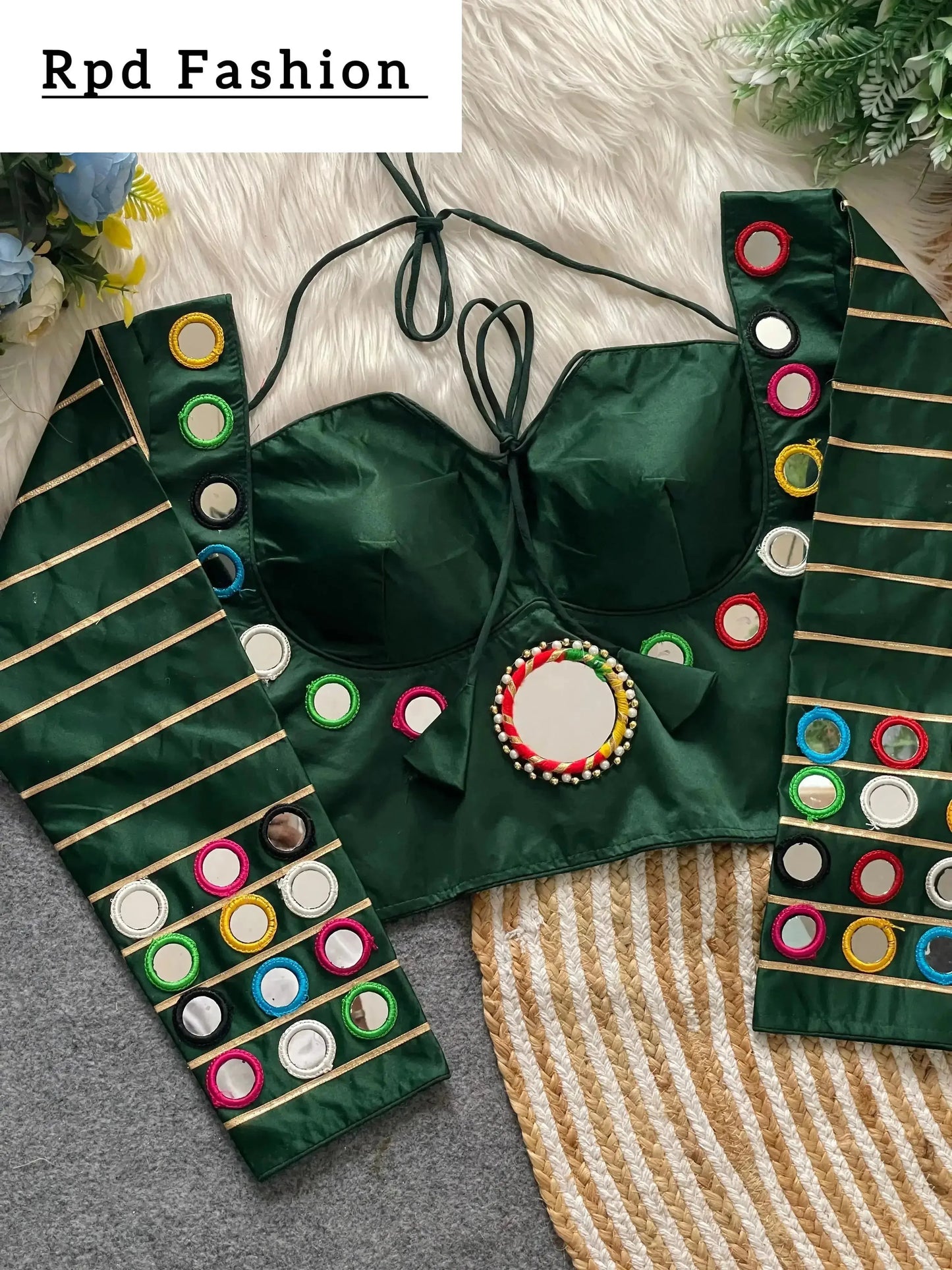 navratri concept blouse in satin silk - ethnic wear - rpd fashion