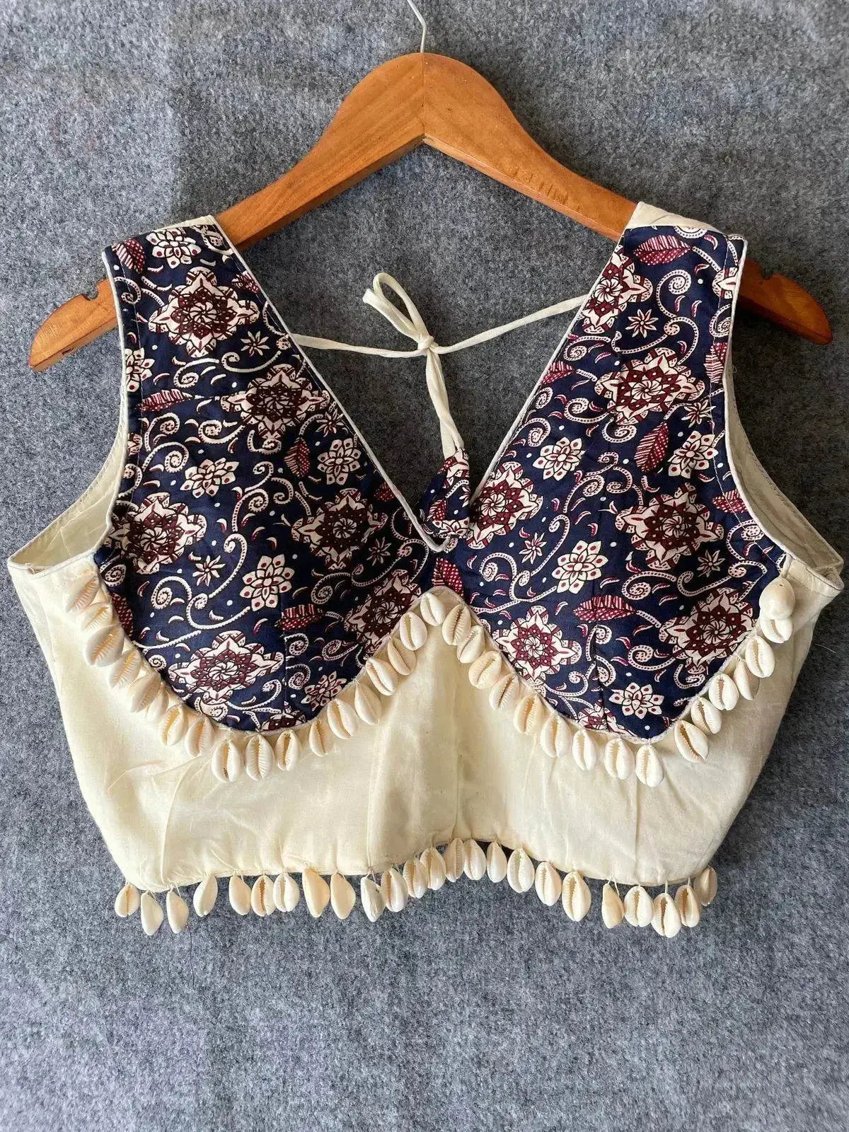 navratri concept blouse with real shells - embrace tradition with style - rpd fashion