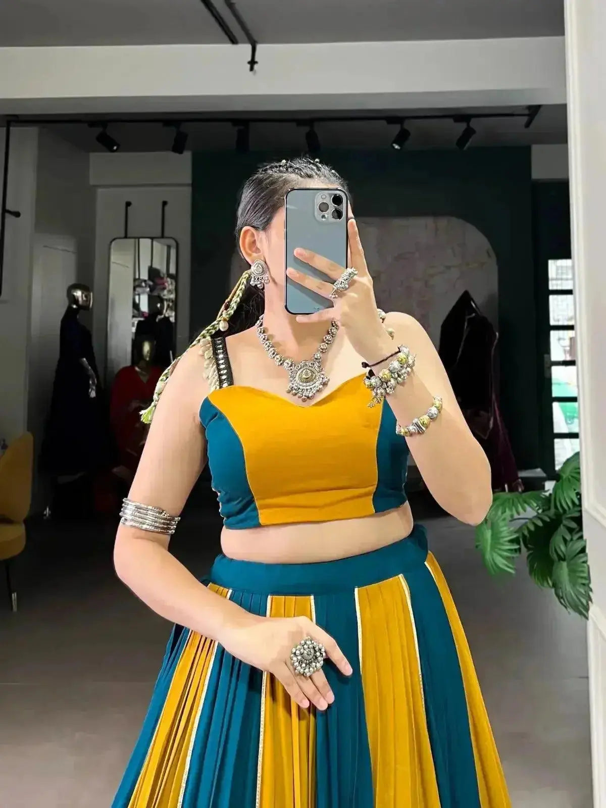 navratri outfit | gamthi work lehenga with 8 meter flair - rpd fashion