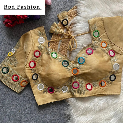 Navratri Real Multi Mirror Work Mumtaz Cut Stylish Blouse - RPD Fashion