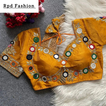 Navratri Real Multi Mirror Work Mumtaz Cut Stylish Blouse - RPD Fashion