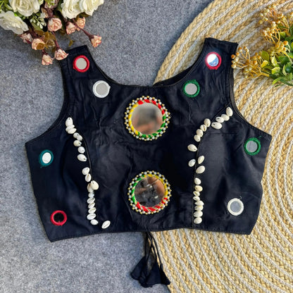 Navratri Special Real Mirror Work Backless Blouse - RPD Fashion