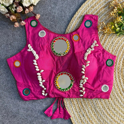 Navratri Special Real Mirror Work Backless Blouse - RPD Fashion