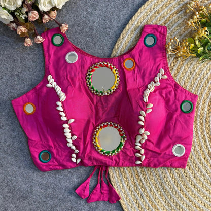 Navratri Special Real Mirror Work Backless Blouse - RPD Fashion