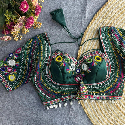 Navratri Special Real Multi Mirror Hand Work Blouse Designs - RPD Fashion