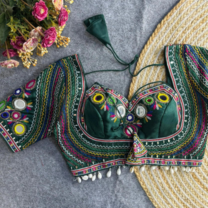 Navratri Special Real Multi Mirror Hand Work Blouse Designs - RPD Fashion