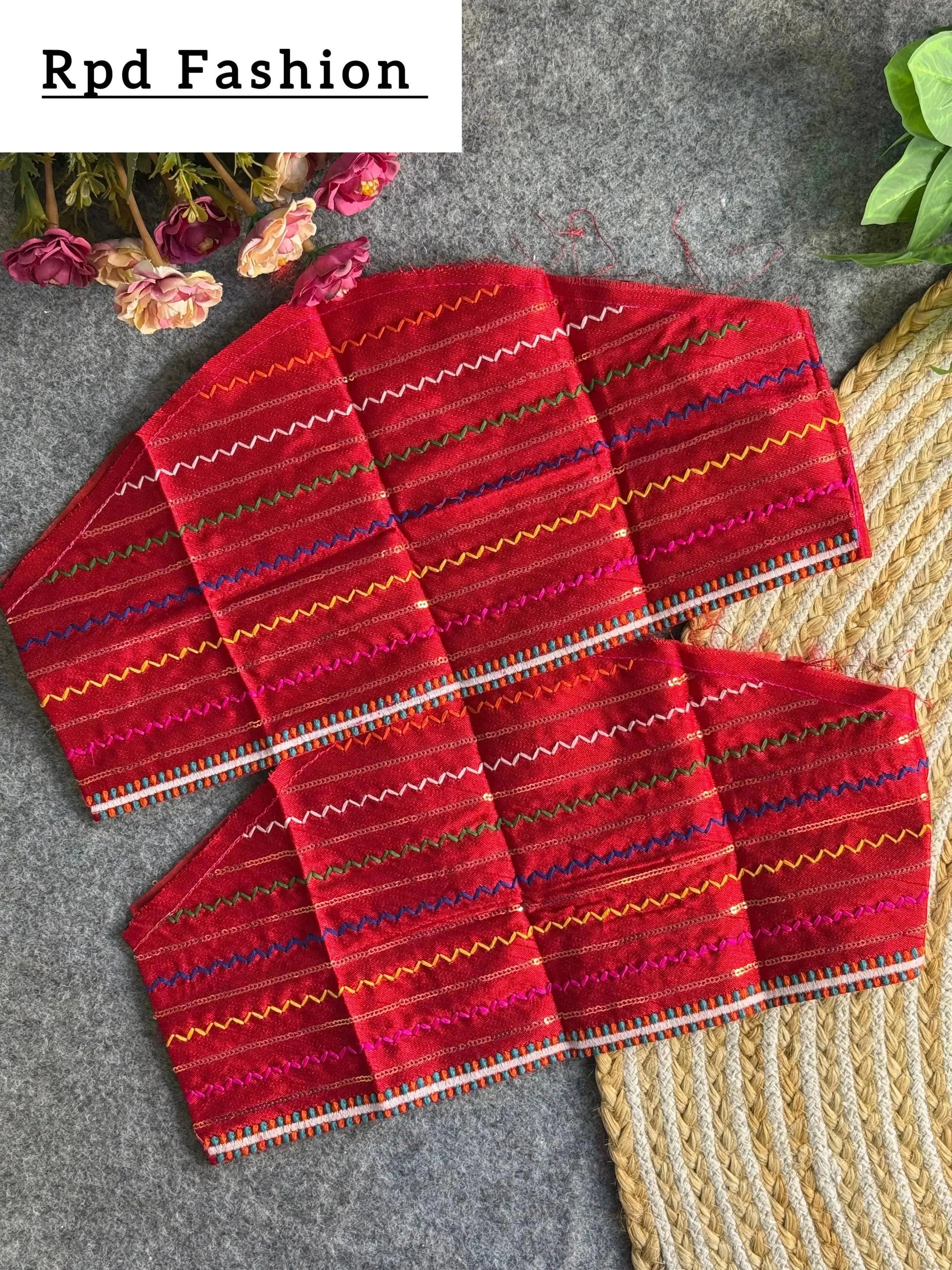 Navratri Special Real Multi Mirror Work Apple Cut Stylish Blouse - RPD Fashion