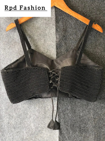 New Beautiful Pearl Moti Spaghetti Blouse - RPD Fashion