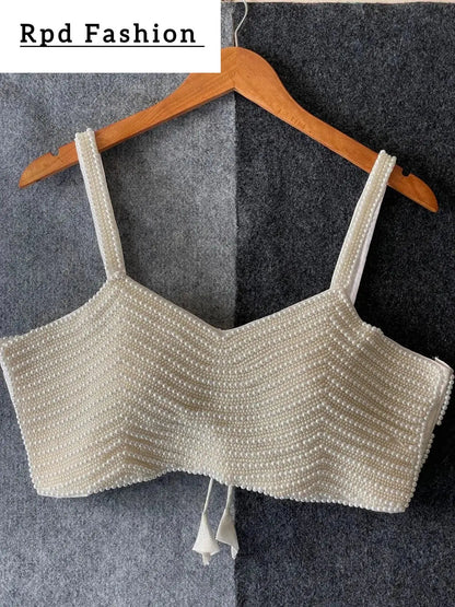 New Beautiful Pearl Moti Spaghetti Blouse - RPD Fashion