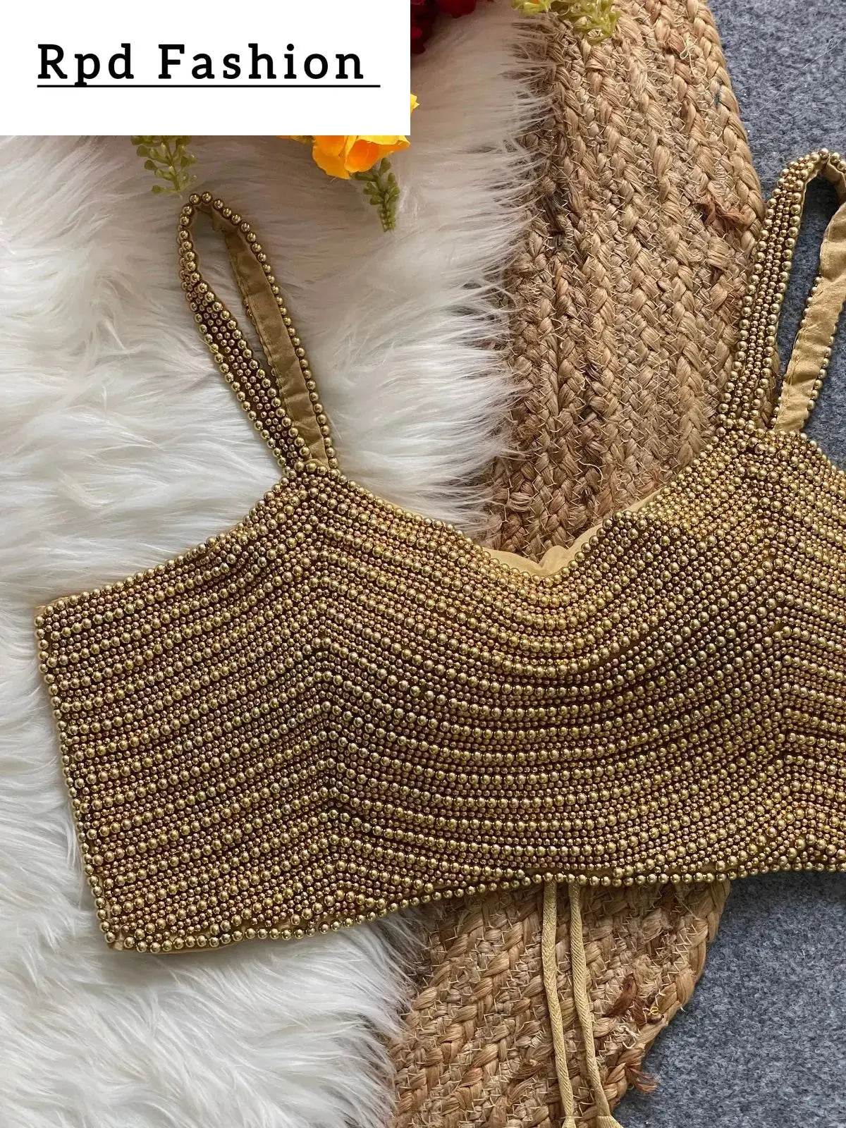 New Beautiful Pearl Moti Spaghetti Blouse - RPD Fashion