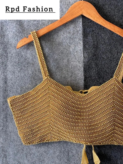 New Beautiful Pearl Moti Spaghetti Blouse - RPD Fashion