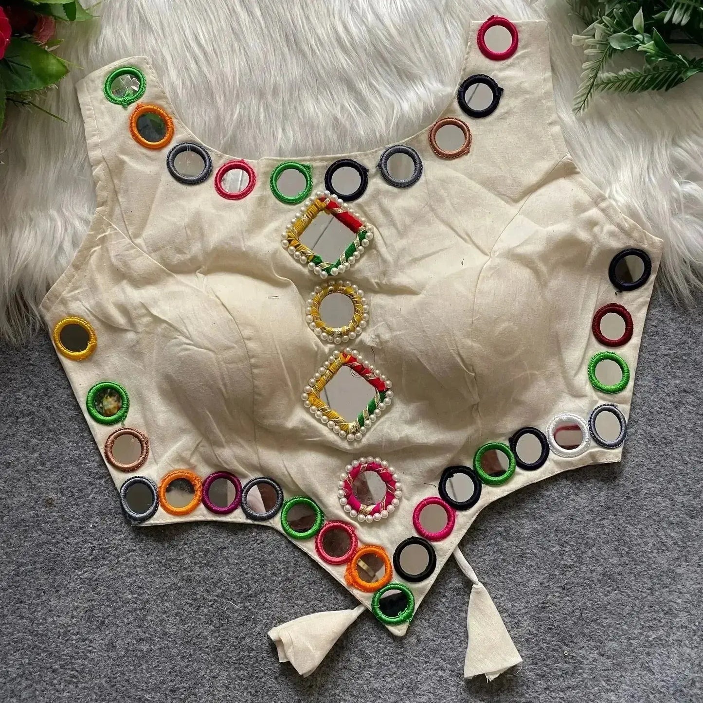 new navratri concept blouse with real hand mirror work - rpd fashion