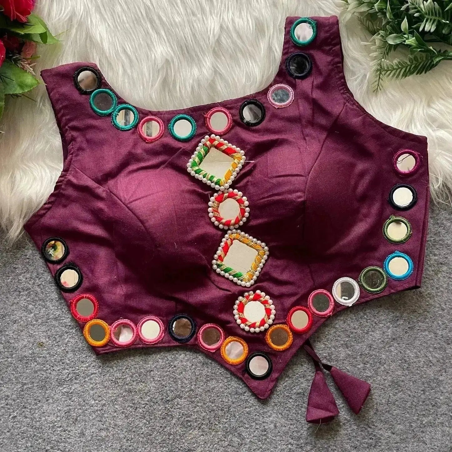 new navratri concept blouse with real hand mirror work - rpd fashion
