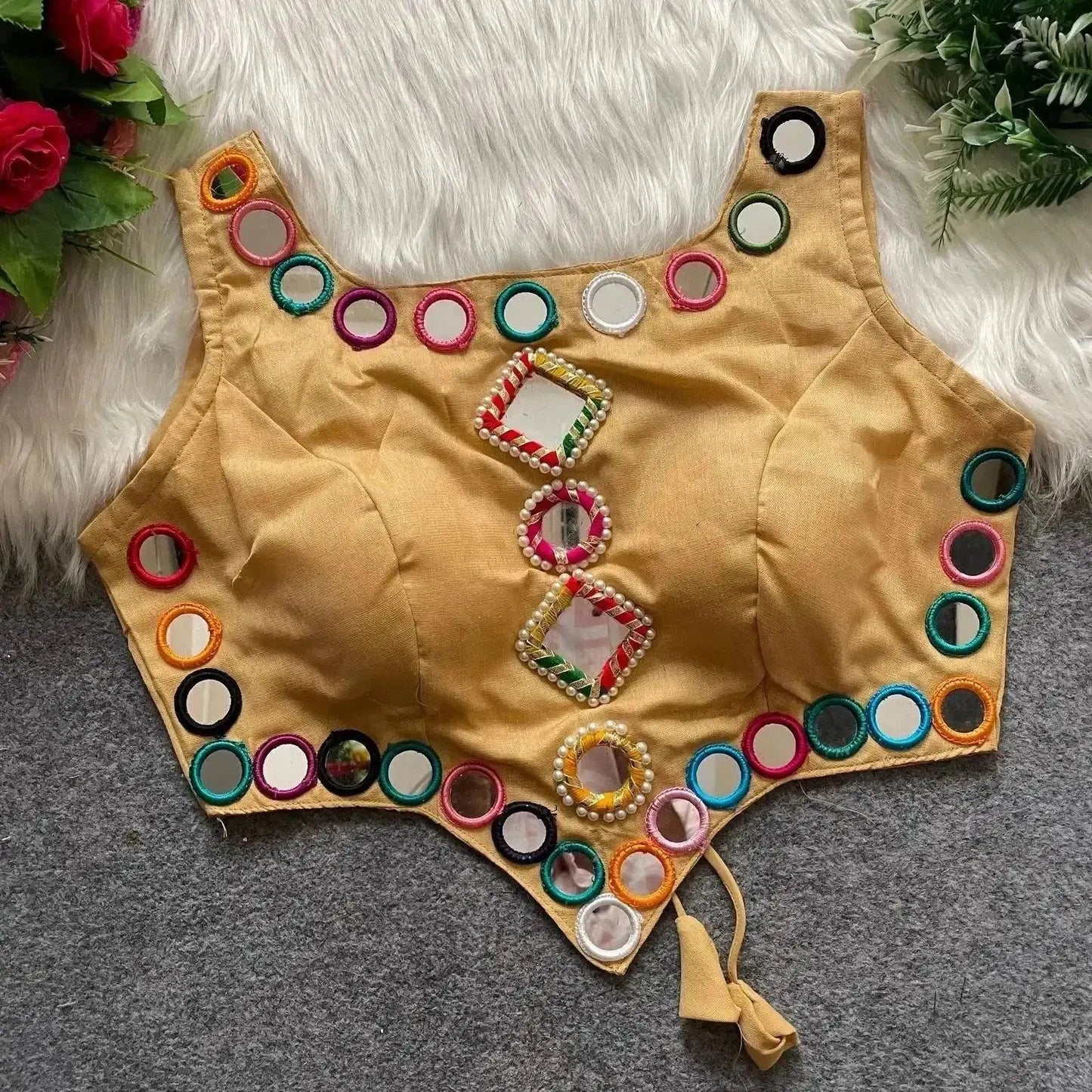 new navratri concept blouse with real hand mirror work - rpd fashion