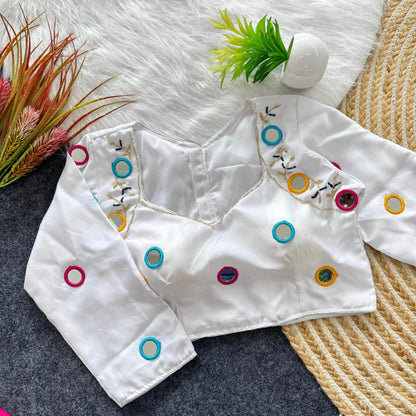 Original Mirror Cover Blouse with Hand Thread Work and Kardana - RPD Fashion