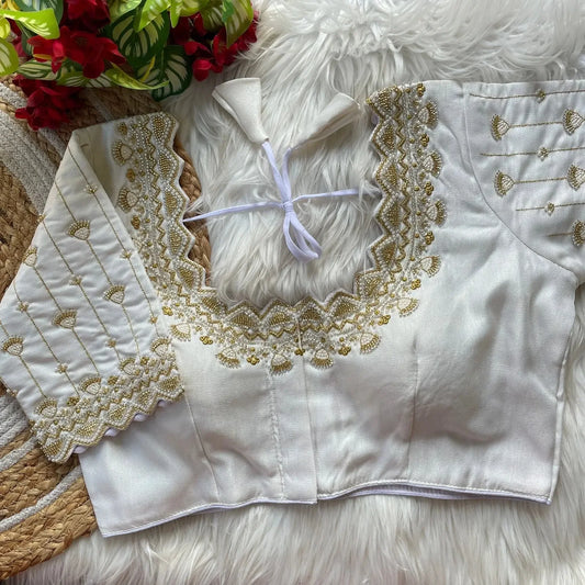 Designer Bridal Blouse Designs with Zari & Stone Work for Indian Weddings - RPD Fashion