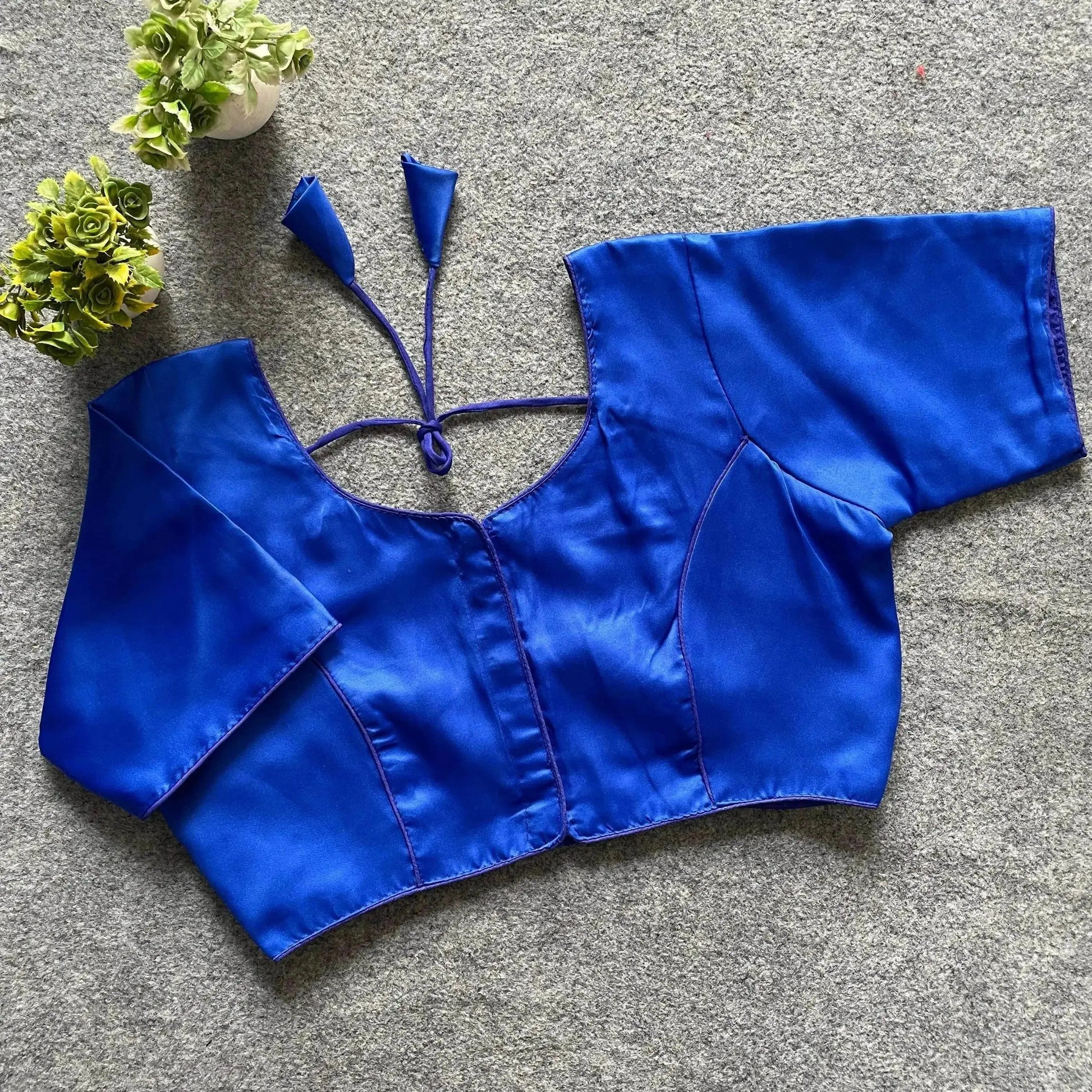 Plain Malai Satin Blouse - Elegant and Versatile - RPD Fashion