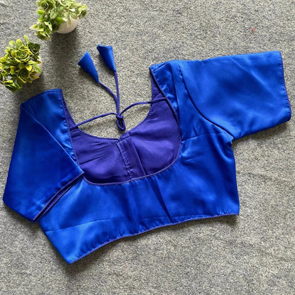 Plain Malai Satin Blouse - Elegant and Versatile - RPD Fashion