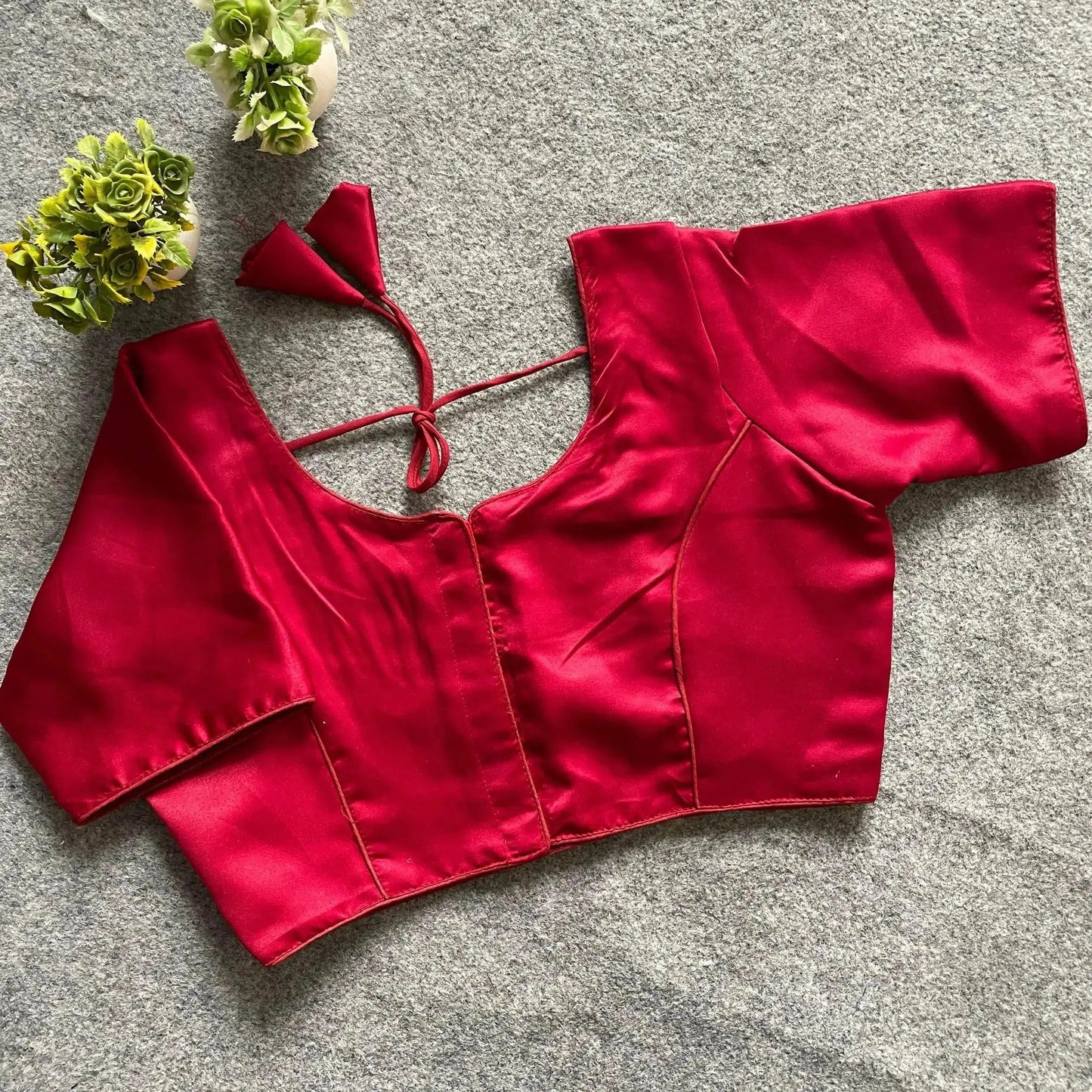 plain malai satin blouse - elegant and versatile - rpd fashion