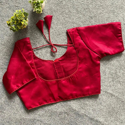 Plain Malai Satin Blouse - Elegant and Versatile - RPD Fashion