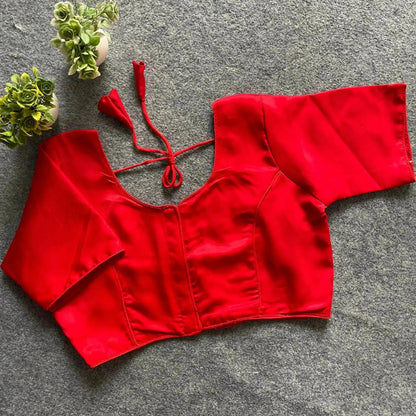 Plain Malai Satin Blouse - Elegant and Versatile - RPD Fashion