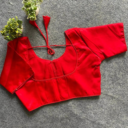 Plain Malai Satin Blouse - Elegant and Versatile - RPD Fashion
