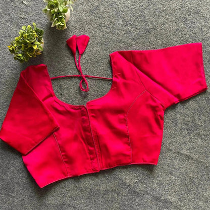 Plain Malai Satin Blouse - Elegant and Versatile - RPD Fashion