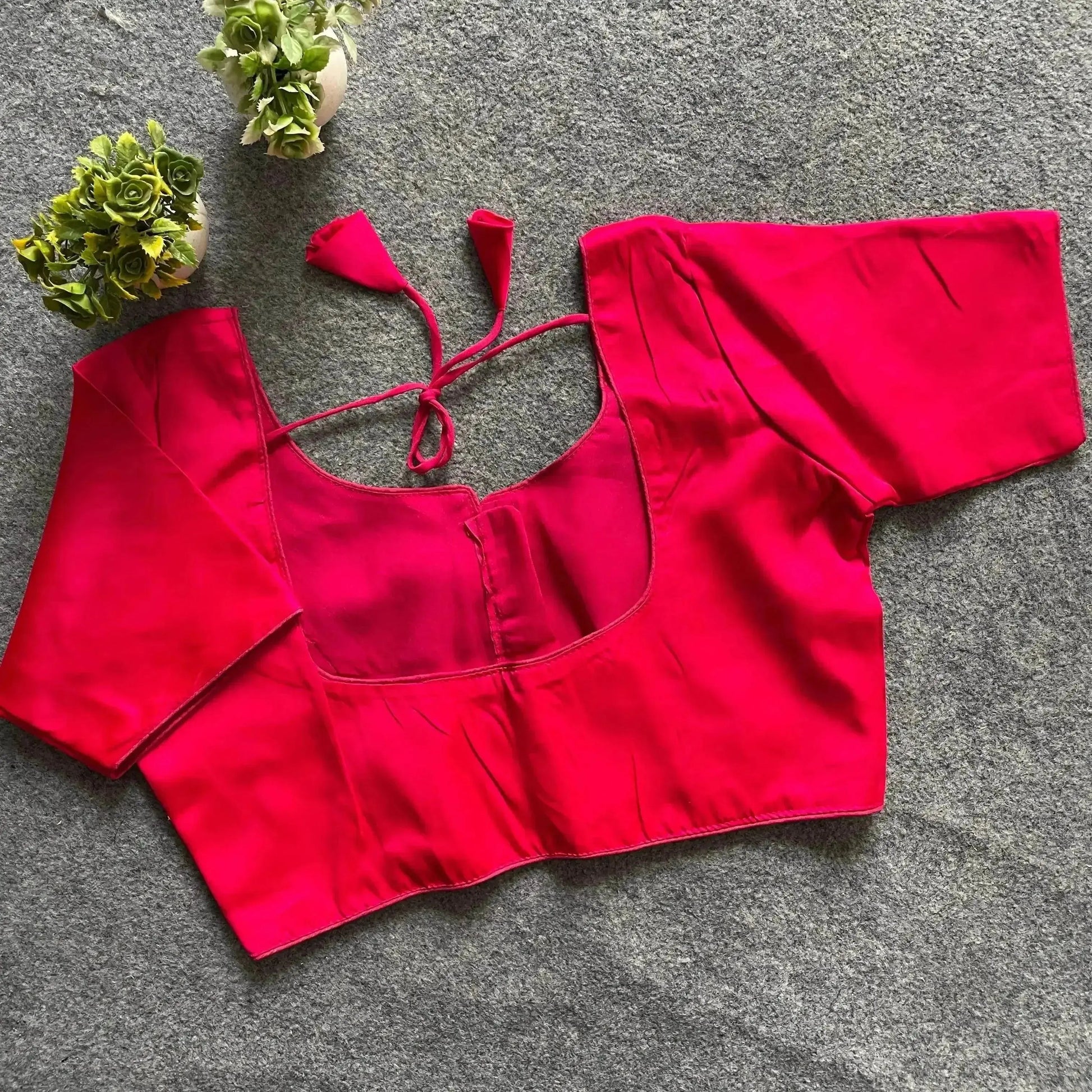 Plain Malai Satin Blouse - Elegant and Versatile - RPD Fashion